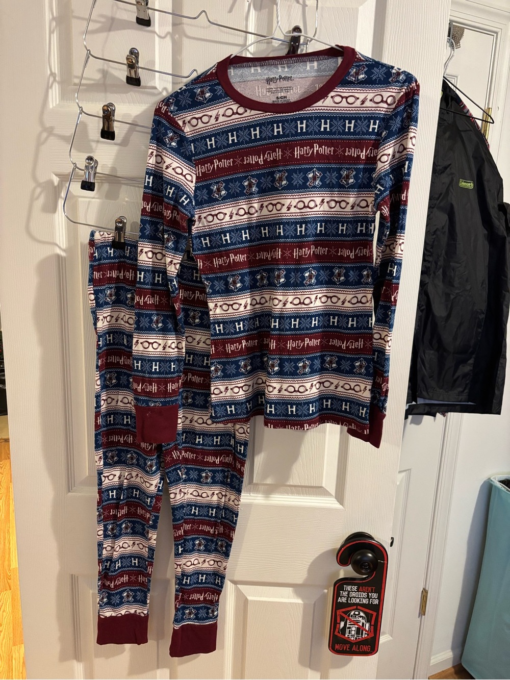 Warner Bros. Burgundy, Navy & White Harry Potter Kids Pajama Set